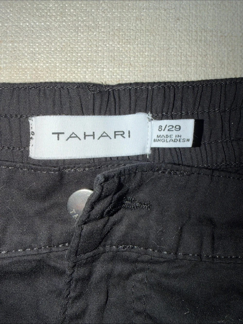 Tahari Black Cargo Bermuda Shorts